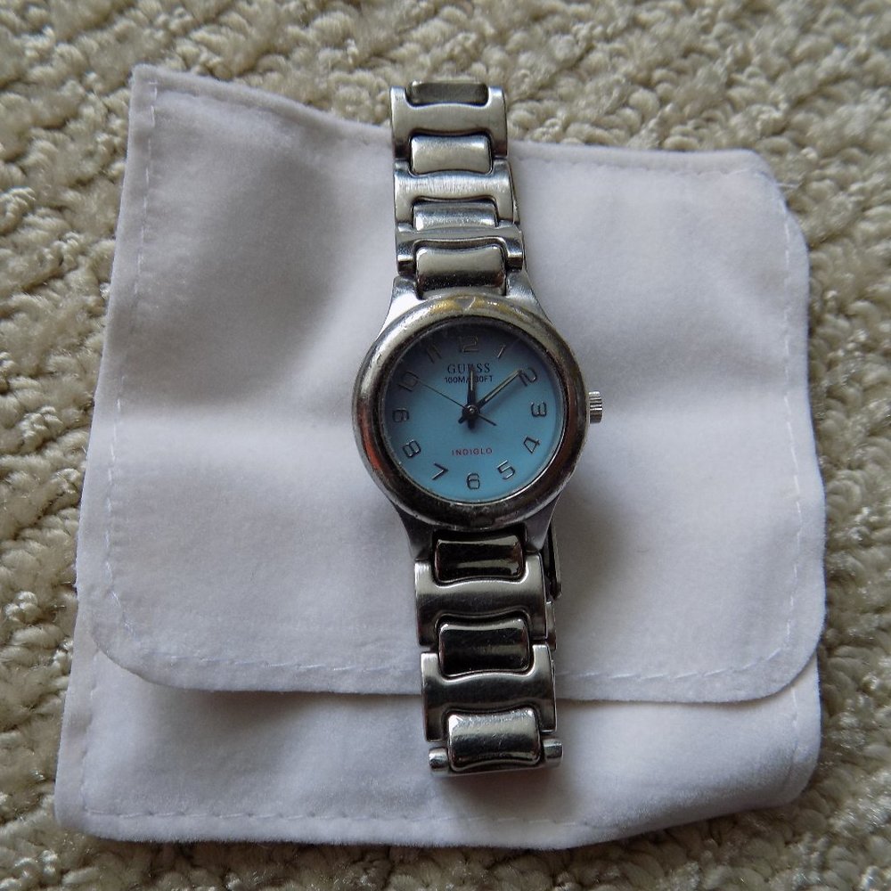 GUESS JEANS INDIGLO WATERPRO STAINLESS STEEL WATCH